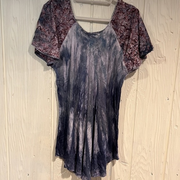 Advance Plus Size Boho Blouse Sequins Flutter Sleeves - Picture 5 of 10